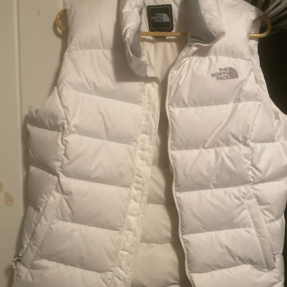 The North Face puffer vest size Large white